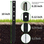 20 Pack Landscape Edging Stakes, 10" Double-Hole Steel Ground Spikes