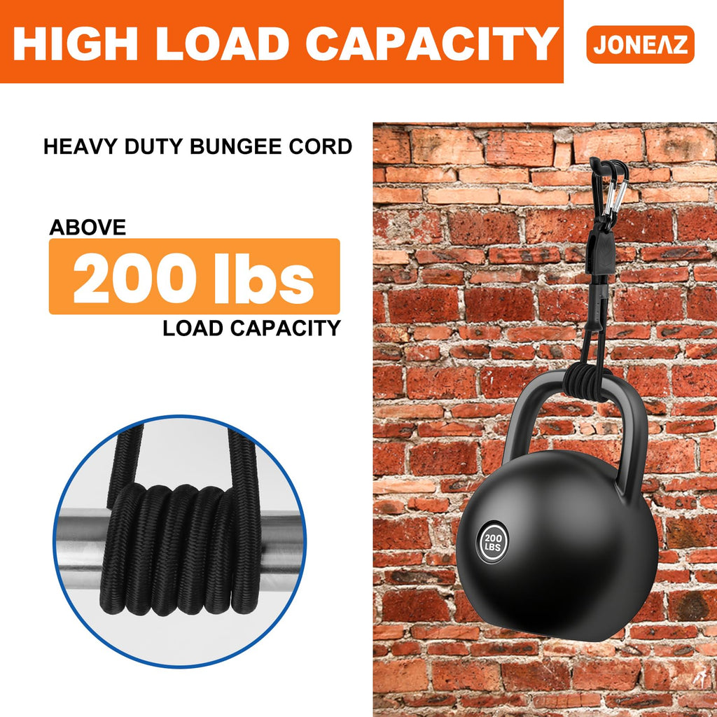 Joneaz 8 Pcs 48" Adjustable Bungee Cords with Hooks, Heavy Duty