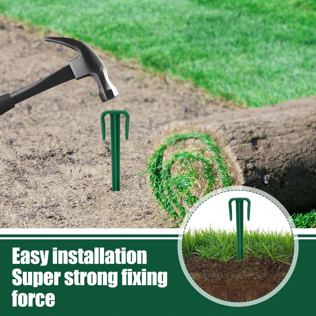 Nuanchu 100 Pcs 4 Inch Stakes Sod Garden Stakes Bulk, Landscape Garden Stake for Membrane, Sod Staples Tent Stake, Netting, Turf, Landscaping and Gardening