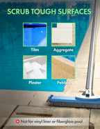 KEMANO Heavy Duty Pool Brush Head: Industrial-Grade Grit Non-Metal Stiff Bristles & Reinforced Aluminum Frame for Inground Pools, Tiles, Concrete Surfaces - Tackles Tough Surfaces, Algae, Stains