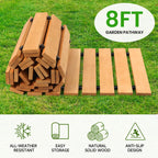 Wooden Garden Pathway Outdoor Walkway - 8 FT Roll Out Walkway