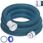Conderyang 1.5" 15ft EVA Pool Professional Hose with External Male Threads for Above Ground Pools Pump Replacement Hose Pool Supply for Cleaner Kit Heavy Duty Hoses Filter Connection Hoses(Blue)