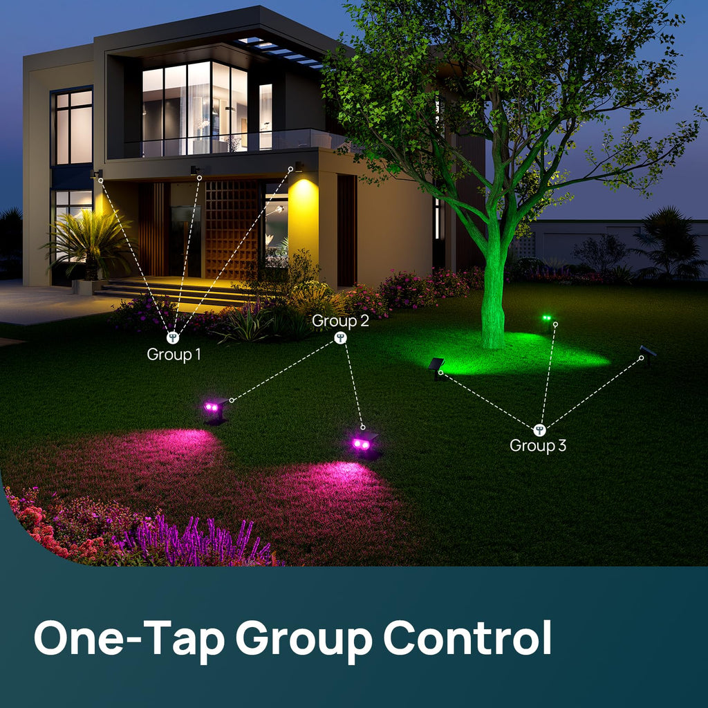 Linkind Smart Solar Spot Lights Outdoor SL5C, IP67 Halloween Lights Outdoor