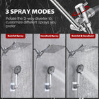 Shower Head,12”Rain Shower Head with Handheld Spray Combo and Adjustable Extension Arm/Shower System,High Pressure Rain Fall Hose,Chrome