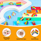 Giegxin 40 Pcs Rainbow Pride Heart Enamel Pins Bulk LGBT Brooches