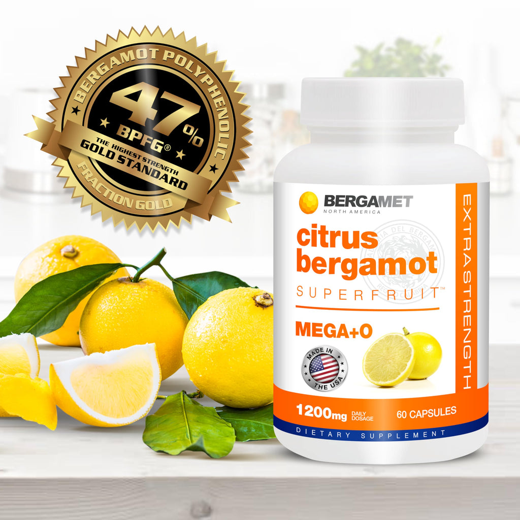 BergaMet Citrus Bergamot Supplement, 170:1 Extract, 1200mg per Serving, 80% Polyphenols, Italian Citrus Bergamot, 180 Capsules, 3 Months, Made in the USA