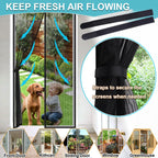 ENBZSVU Magnetic Screen Door Mesh, Fit Door 36 x 78 inch, Black Actual Net Screen Size Include Edges 38" x 80" for Patio, Sliding Door, Keeps Bugs Out, Fresh Air Flow, Self Closing