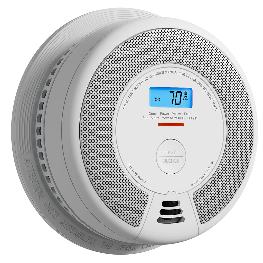 X-Sense 10-Year Battery Combination Smoke Carbon Monoxide Alarm Detector with Large LCD Display, Certified to UL 217 9th Edition, Standalone Model SC07, 1-Pack