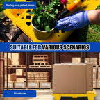 Singhoow 4 Pcs Plastic Pallets for Basement Storage Nestable Moisture Waterproof Lightweight Floor Pallets with Breathable Grid for Indoor Outdoor Supermarket Warehouse (23.6 x 15.8 x 3.9 Inch,Yellow)
