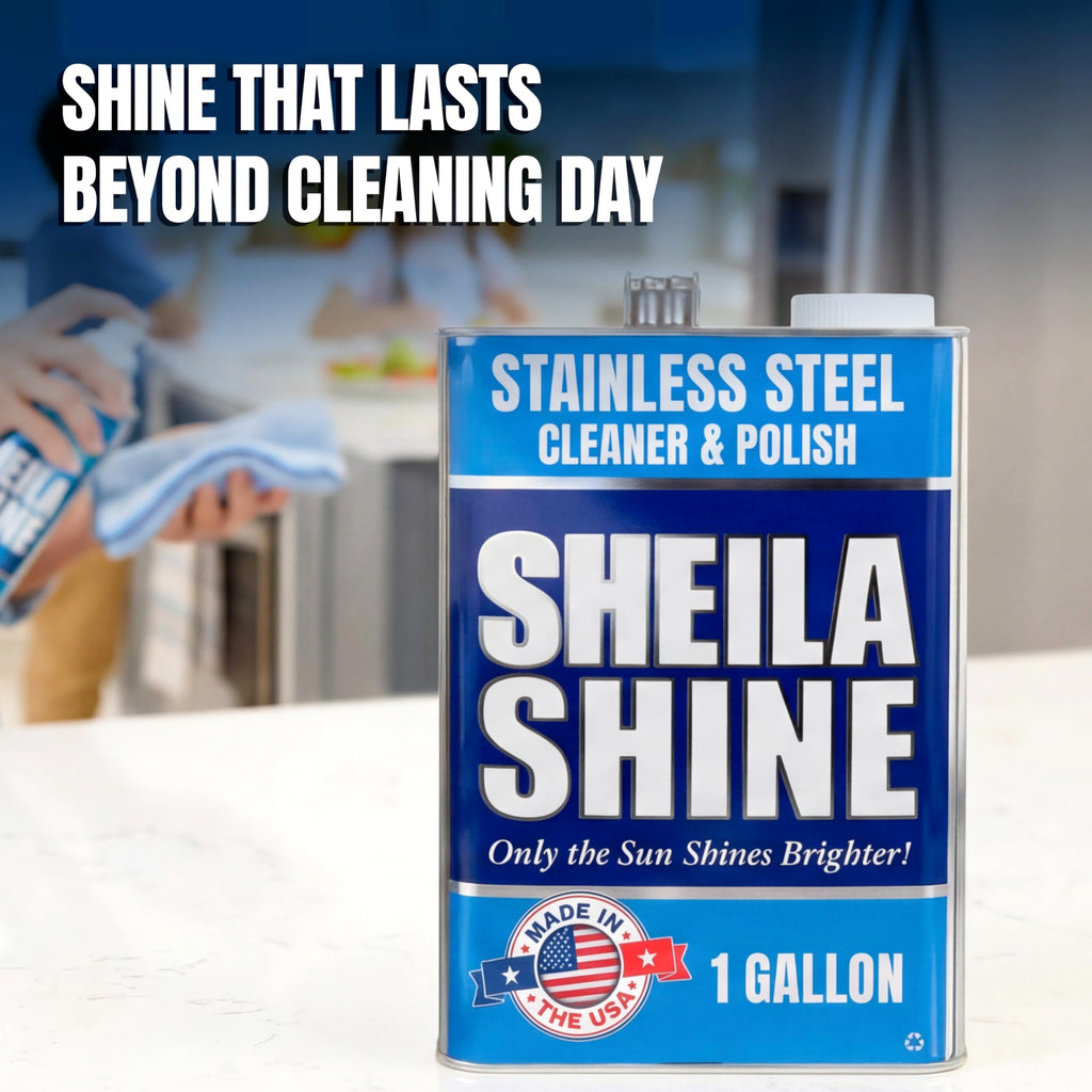 Sheila Shine 1 Gallon Stainless Steel Cleaner and Polish - Cleans, Polishes & Protects Kitchen Appliances, Refrigerators, Sinks, Ovens & Grills - Stainless Steel Sink Cleaner