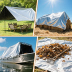 12x20FT Waterproof Tarp, Yumatum 16 Mil Heavy Duty Tarps with Reinforced Edges/Brass Grommets, 100% UV Blocking/Tear Resistant Poly Tarp for Camping, Patio, Tent, Boat(Silver/Black)