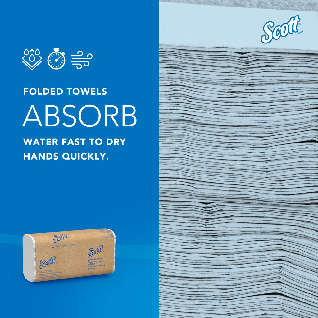 Scott® Professional Universal Multifold Paper Towels, Bulk (03650), Absorbency Pockets, 9.2" x 9.4" sheets, Plus Tier, Compressed, White (250 Sheets/Pack, 12 Packs/Case, 3,000 Sheets/Case)