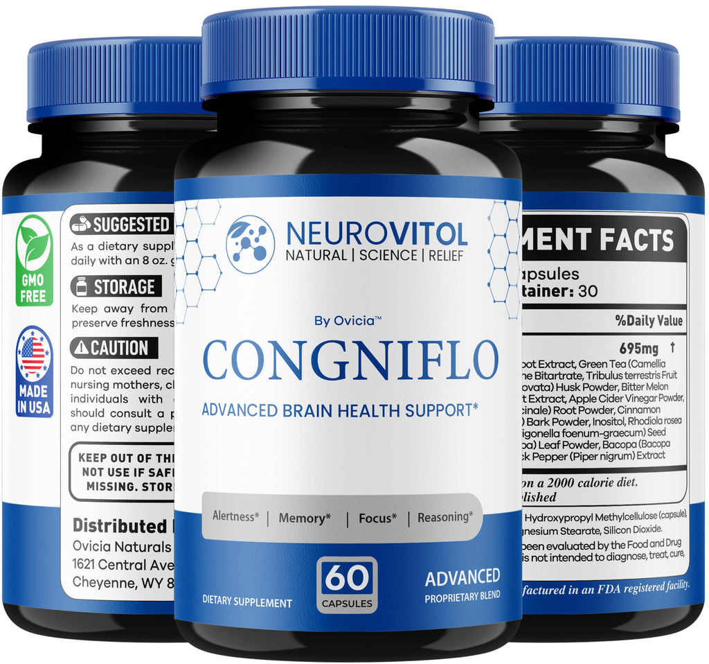 (2 Pack) NeuroVitol Cogniflo Capsules - Official NeuroVitolCogniflo Advanced Formula with All Natural Ingredients, Premium Pills for Wellness & Overall Brain Health Support, 120 Capsules for 2 Months