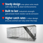 Havahart Large 1-Door Live Animal Trap for Raccoons, Cats, Bobcats, Beavers