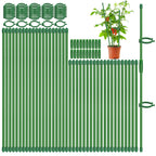 Catephe 40 Pcs Plant Support Stakes, Garden Stakes for Indoor Plants, Tall Adjustable Plant Sticks with 40 Clips and 20 Connectors for Monstera, Tomato, Vine Potted Plants