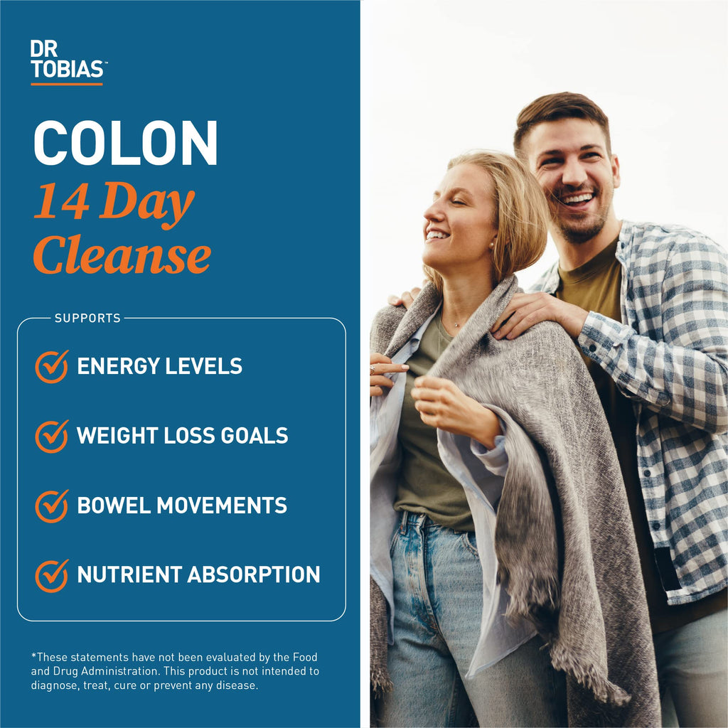 Dr. Tobias Colon Cleanse - Constipation Relief & Gut Health Support for Women & Men | 14 Day Colon Cleanser for a Gentle Colon Detox & Gut Flush - 2 Bottles of 28 Capsules