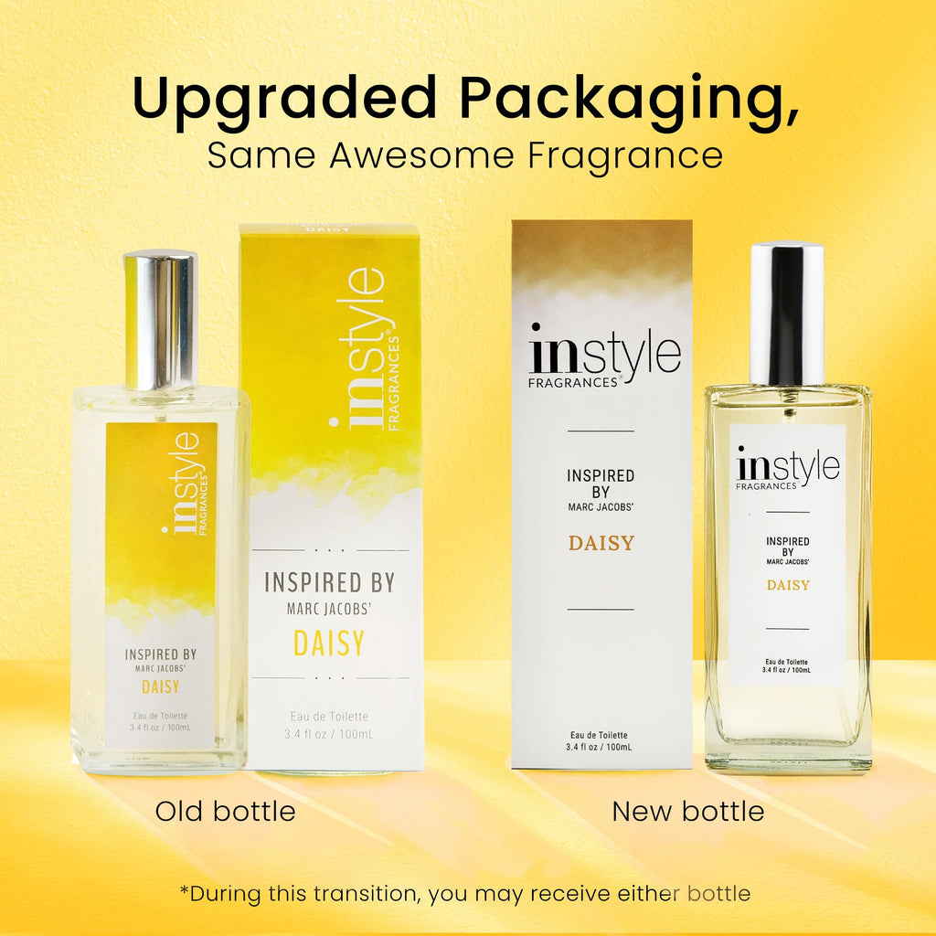 Instyle Fragrances, Inspired by Marc Jacobs' Daisy, Women���s Eau de Toilette, CLEAN, Vegan, Paraben-Free, Never Tested on Animals, 3.4 Fluid Ounces