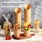 Disposable Charcuterie Cups 60 PCS with 200PCS Sticks and 60PCS Bags