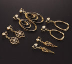 15 Pairs Gold Clip on Earrings for Women Fashion：Celtic Knot,Long Bar,Tear Drop Earring Clip on Hoop Earings for Women-Clipon Ear Rings for Womens (#3)