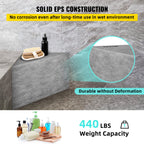 VEVOR Tile Shower Seat, 22.4" x 16" x 20" Ready to Tile Shower Seat, Factory Waterproof & 100% Leak Proof Tileable Shower Corner Seat, 440lbs Load-Bearing Triangular Board Shower Bench, Grey