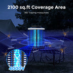 Bug Zapper Outdoor, Mosquito Zapper 2 in 1 Portable & Rechargeable Bug Zapper Outdoor with 5000mAh Battery & LED Night Light, 4000V Electric Fly Zapper for Outside,Patio,Backyard,Garden