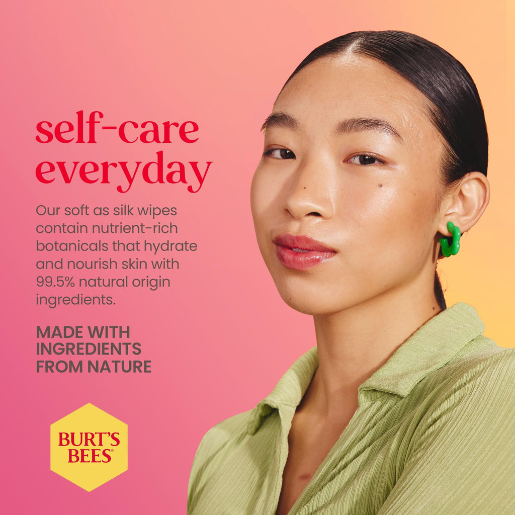 Burt's Bees Pink Grapefruit Face Wipes, for All Skin Types, Hydrating Makeup Remover & Facial Cleansing Towelettes, 30 Ct. (3-Pack)