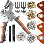SBGGRL Grommet Kit of 1/4" and 3/8" Punch with 500 Pcs Metal Eyelets,Handheld Heavy Duty Eyelet Pliers Rivet Press Tool Set for Tarps Leather Crafts Fabric Tents Canvas