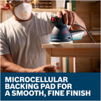BOSCH ROS20VSC Palm Sander with Vacuum Dust Collector, 2.5 Amp 5 Inch Corded Variable Speed Random Orbital Sander, Polisher Kit with Soft Carrying Bag