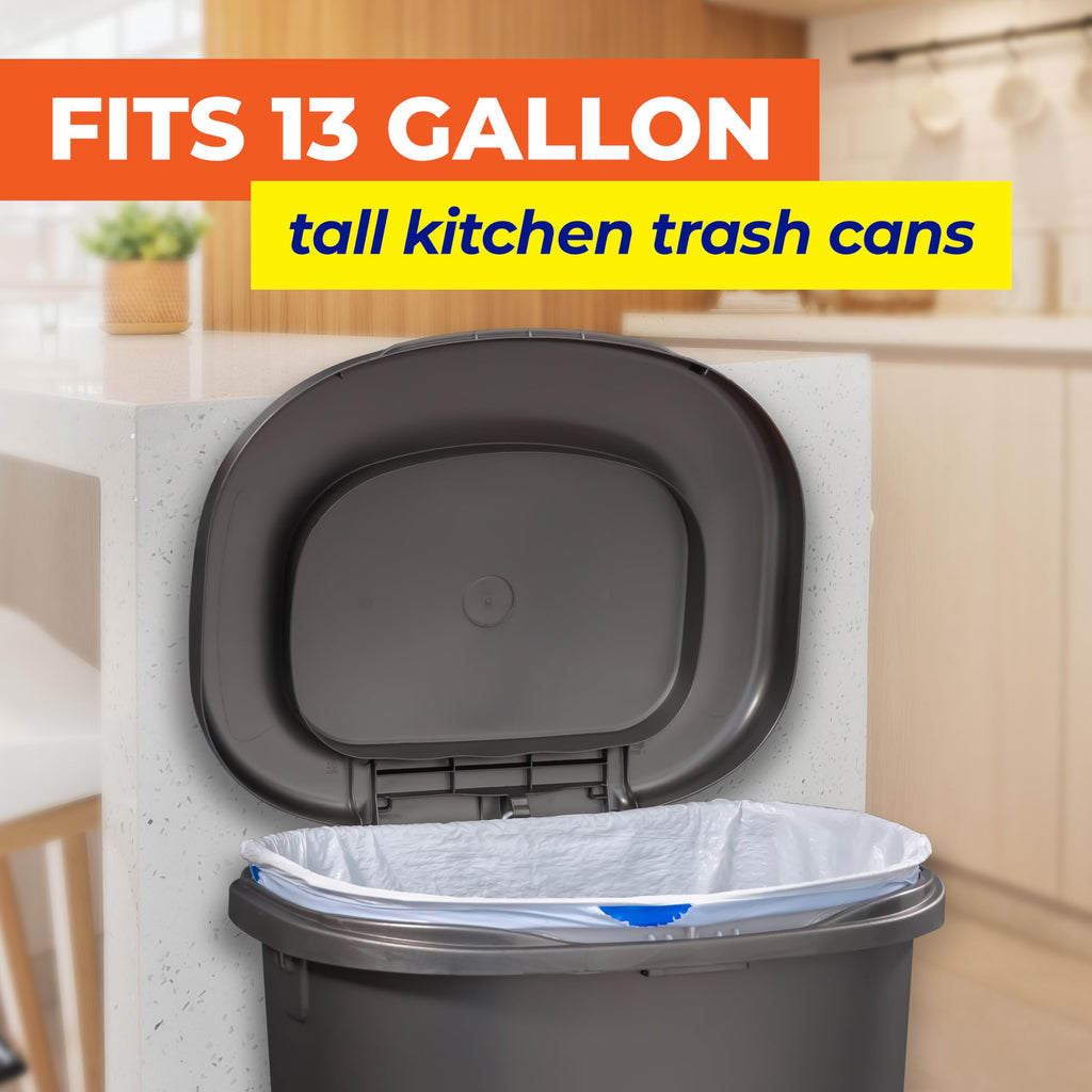 Hefty Essentials Drawstring 13 Gallon Kitchen Trash Bags, Tall Unscented Trash Bags for Kitchens, Home Offices, or Laundry Rooms, Easy to Tie, Lift, and Carry, White (Pack of 270)
