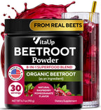 VitaUp Beet Root Powder 8 in 1 – USA Made Beets Powder Supplements with Grape Seed, Hawthorn, Coq10 – with Organic Beetroot for Energy & Circulation Support – Non-GMO, Mixed Berry Flavor, 30 Serving