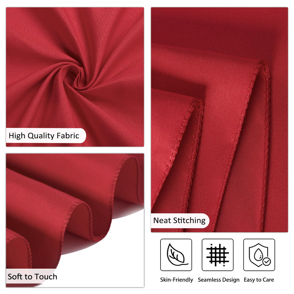 Heneger CozRhythm 8 Pack Red Tablecloth 60 x 126 Inch Rectangular Table Cloth for 8 Foot Rectangle Tables, Wrinkle Resistant Washable Polyester Fabric for Christmas Buffet Wedding Party