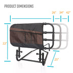 Stander EZ Adjust Bed Rail, Adjustable Senior Bedrail and Safety Assist Railing for Elderly Adults with Organizer Pouch, ASTM Safety Approved Guard-Rail, Black