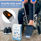 Sock Aid - Socks Helper with Adjustable Cords, Easy on Sock Aid Tool with Ergonomic Soft Foam Round Handles for Elderly, Disabled, Pregnant, Diabetics-Sock Helper Aide Tool