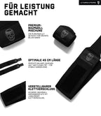 Gymreapers Weightlifting Wrist Wraps (Competition Grade) 18" Professional Quality Wrist Support with Heavy Duty Thumb Loop - Best Wrap for Powerlifting, Strength Training, Bodybuilding (Black/Black, One Size)