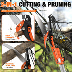 LAANPOLE 26FT Reach Tree Trimmer, Manual Pole Saw with 5-20FT Extension Pole, Tree Pruner Extendable for High Tree Branch Trimming Pruning Cutting