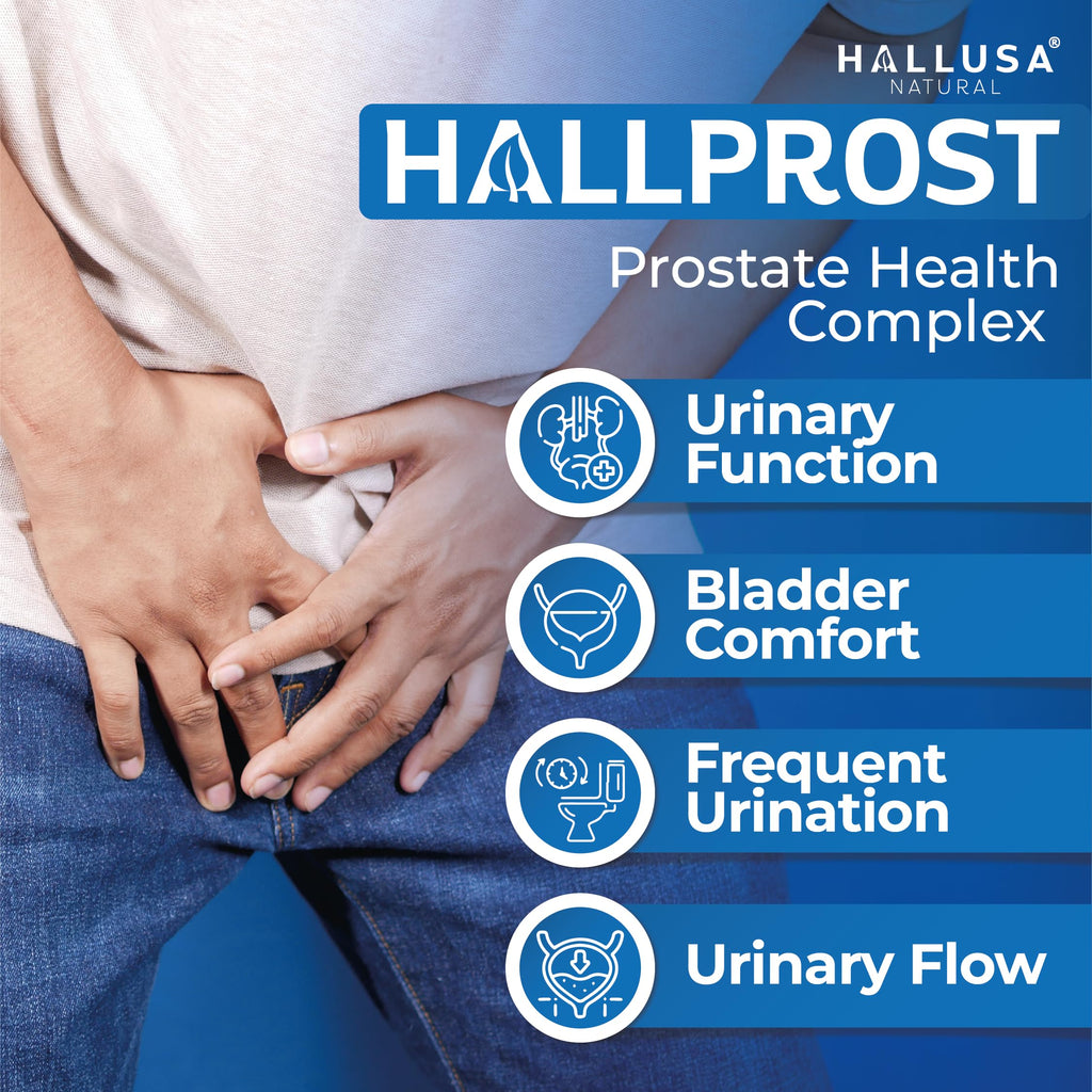 Hallusa Natural Próstata Inflamada - Prostatitis - Pastillas para la próstata - HALLPROST 60 CAPSULAS