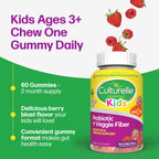 Culturelle Daily Probiotic For Kids + Veggie Fiber Gummies (Ages 3+) - 60 Count - Digestive Health & Immune Support – Berry Flavor with a Vitamin C Boost