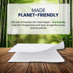 Freedom Living Septic Tank Safe Toilet Tissue for Campers and RVs Biodegradable Marine Toilet Paper for Boats, Fragrance-Free 2-Ply RV Toilet Paper (4 Rolls, 500 Sheets Each)