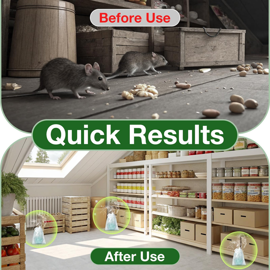 Mouse Rodent Repellent,25 Pack Peppermint Oil Mouse Traps for Rat Mice, Ant, Roach, Spider, Squirrel, Nature Mouse Deterrent for Indoor Outdoor Use, for Garden & Home, Family & Pet Safe GR