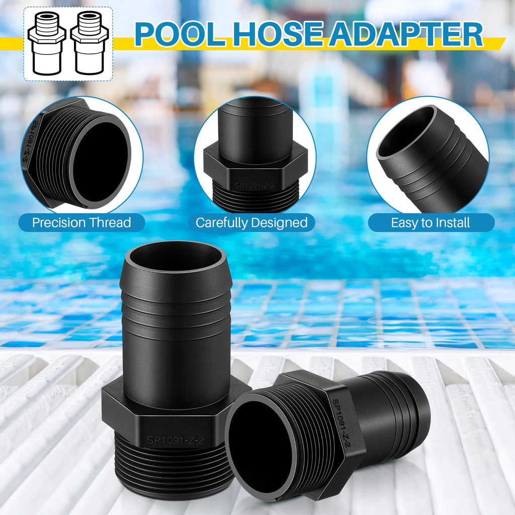 Saillong 2 Pcs Hose Male Insert Adapter Compatible with Hayward SPX1091Z2, S240PAK1, S200PAK1, S160TPAK1, PAK3, S160T, S190T, Pool Hose Adapter Replacement for Sand Filters
