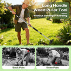 Babook Weed Tool with Long Handle - 60" Manual Weeder Remover Tool, 2 in 1 Hand Weed Rake and Garden Hoe for Gardening, Heavy Duty Uprooting Weeding Pull for Yard, Lawn, Patio and Garden