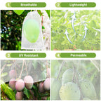 ENPOINT Fruit Bags for Fruit Trees, 100 PCS 6x10 Inch Fruit Protection Bags with Drawstring, Garden Netting Mesh Fruit Cover Bag for Grape, Tomato, Peach, Apple, Flower from Birds Bugs