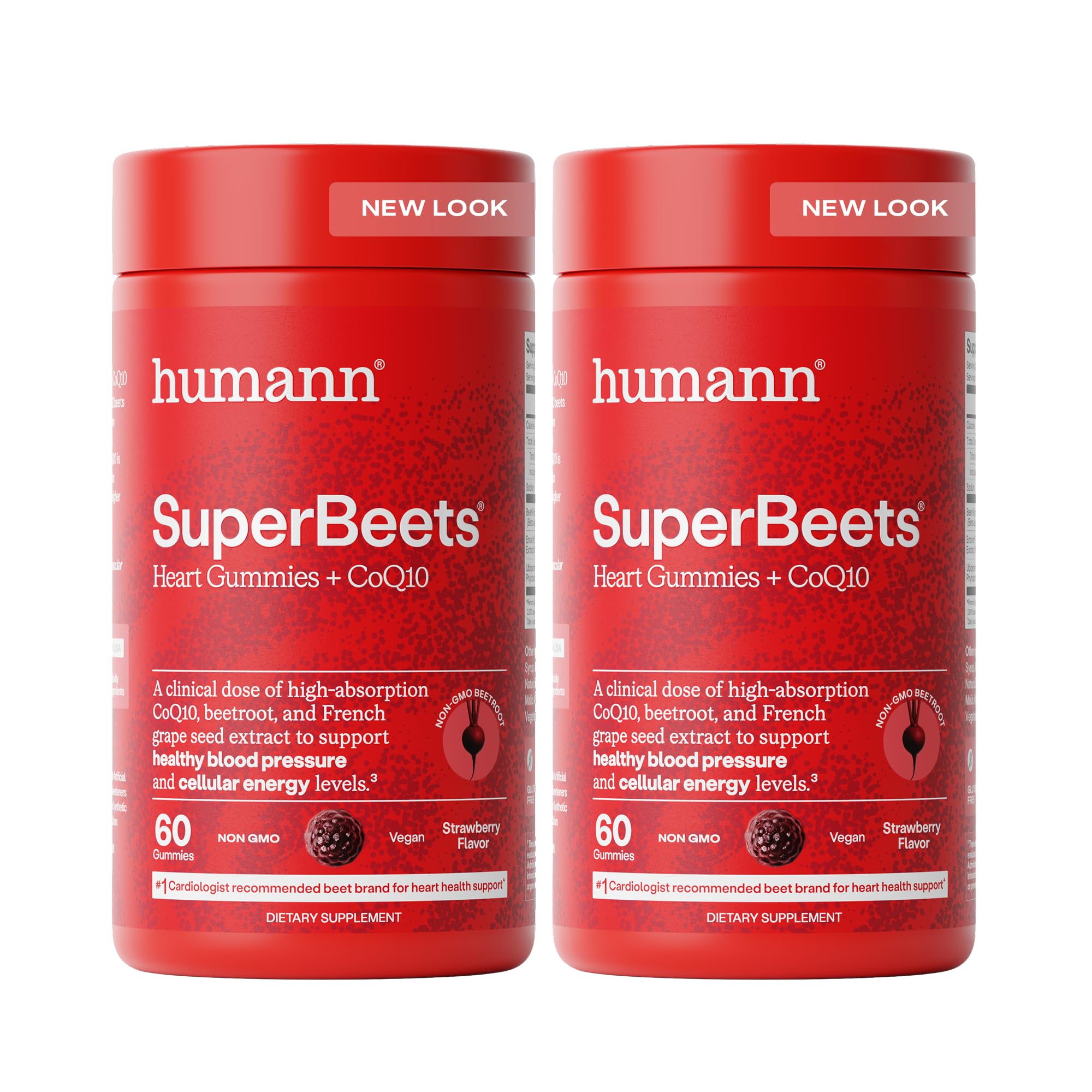 Humann SuperBeets Heart Gummies Advanced - CoQ10 150 mg Plus Beet Root Powder & Grape Seed Extract, 120 Count