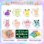 EKisemio 120Pcs Mini Resin Animals Blind Bags, Glow Mystery Figures Bags