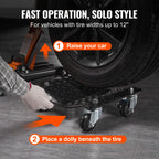 VEVOR Wheel Dolly, 3000 lbs Car Moving Dolly, Wheel Dolly Car Tire Stake Set of 2 Piece, Heavy-Duty Car Tire Dolly Cart Moving Cars, Trucks, Trailers, Motorcycles, and Boats