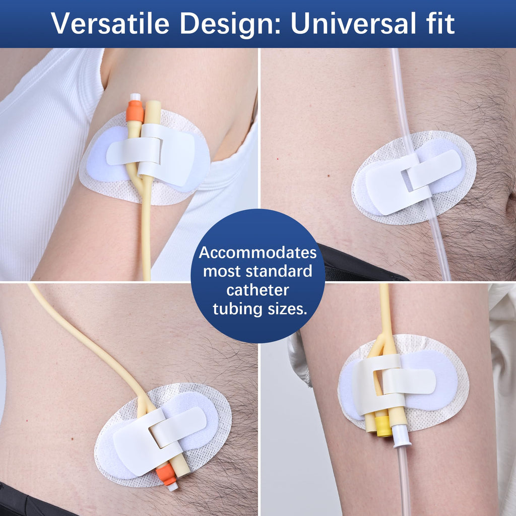 BeHerk Foley Catheter Stabilization Device, Self Adhesive Catheter Tube Urinary Leg Bag Holder Sticker, Catheter Supplies for PEG/G/Feeding Tube Holder Accessories, Pack of 10