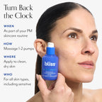 Bliss Glycolic + Polyhydroxy Acid Renew & Smooth - Night Serum - Gently Exfoliate Skin - Hydrating Squalane - Vegan & Cruelty-Free - 1 Fl Oz