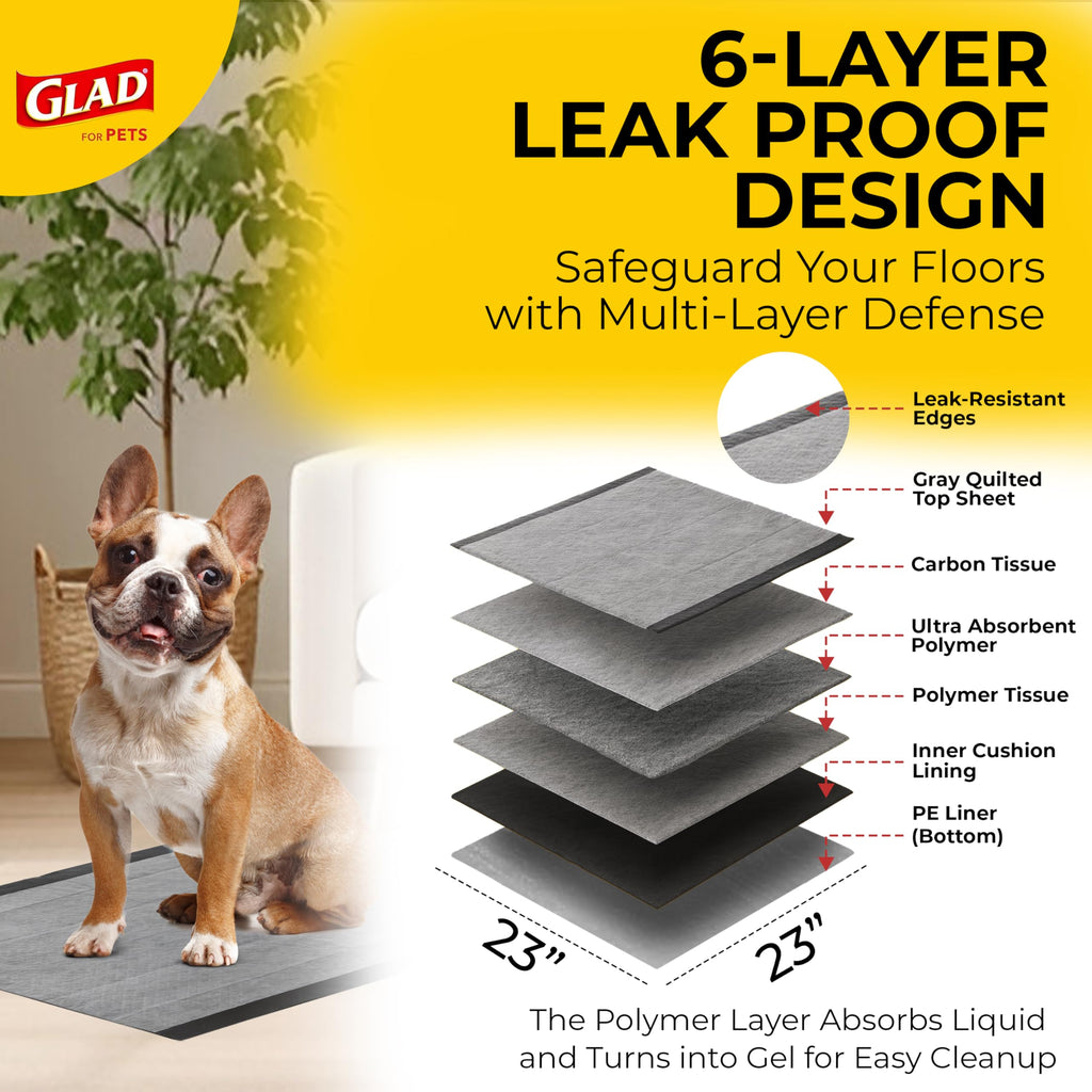 Glad for Pets, Activated Carbon Disposable - Dog Pee Pads, 100 Count Large
