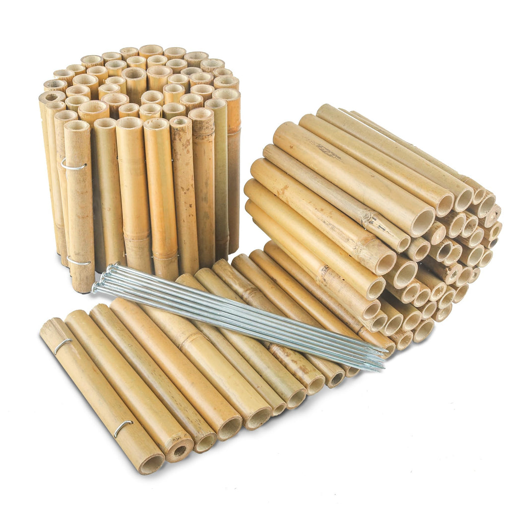 HTWNK Bamboo 2 Pack Short Fence Outdoor Landscape Edging Flexible Decorative Border 7.8'' H x 47'' L