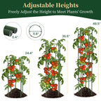 4 Pack Tomato Cages for Garden, 49" Tall Adjustable Heavy Duty Rust Resistant Tomato Trellis, with Upgraded Coupler for Raised Beds & Pots, Plant Stakes and Supports for Climbing Vegetables, Flowers